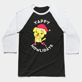 Kawaii Christmas Dog - Yappy Howlidays Baseball T-Shirt